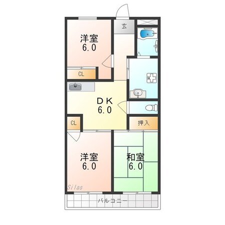 千里山アカシヤハイツの物件間取画像